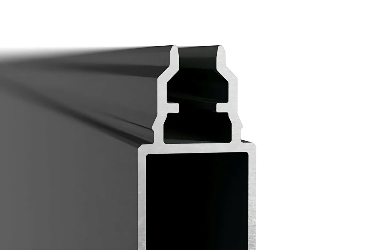 Querschnitt des Aluminium-Klickprofils 140 x 20 mm mit Nut und Feder in Anthrazit