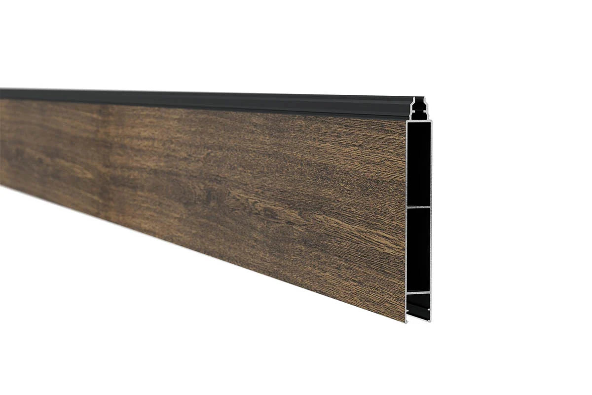 Einzelnes Aluminium-Profil snap 140 in Holzdekor Dark Oak, 1.730 mm lang