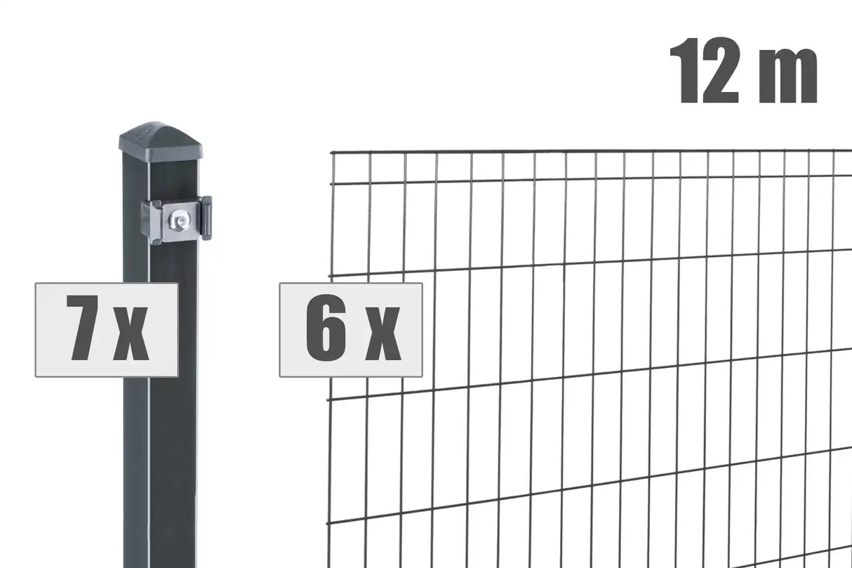 Lieferumfang des Komplettsets 5/4/5 für 12 Meter Zaunlänge