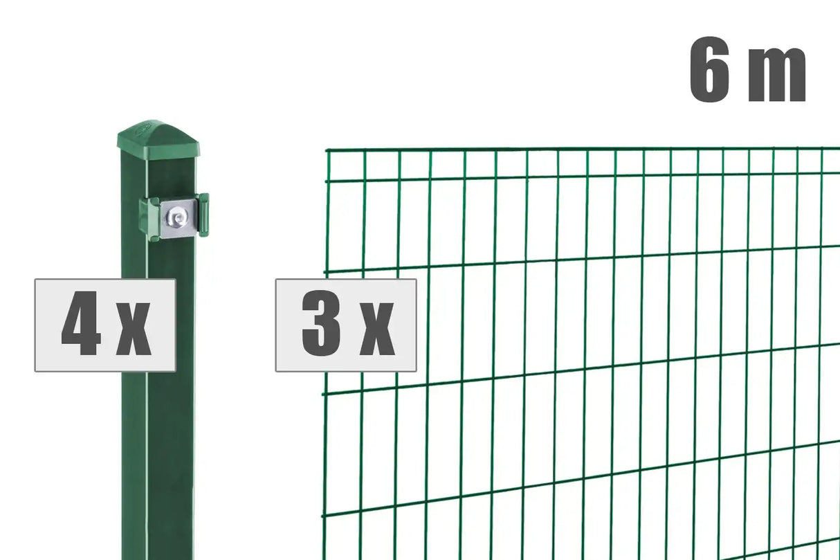 Lieferumfang des Komplettsets 5/4/5 für 6 Meter Zaunlänge