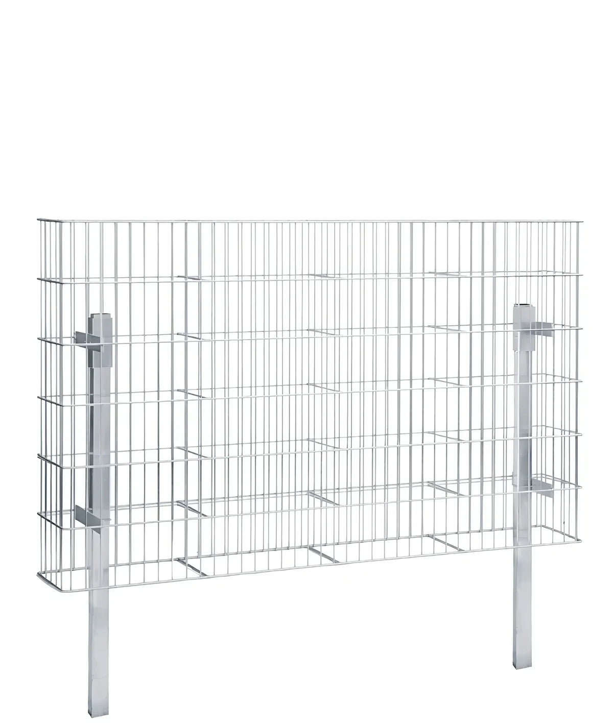 Gabionenkorb JUMBO 2 m breit, 121 cm hoch, feuerverzinkt, mit zwei Pfosten, freigestellt