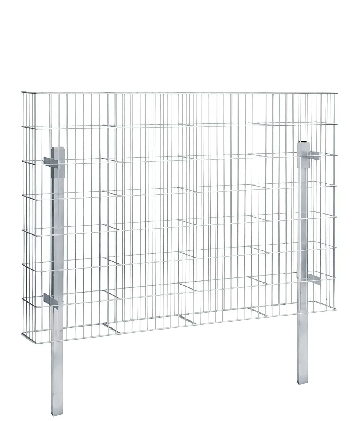 Gabionenkorb JUMBO 2 m breit, 141 cm hoch, feuerverzinkt, mit zwei Pfosten, freigestellt