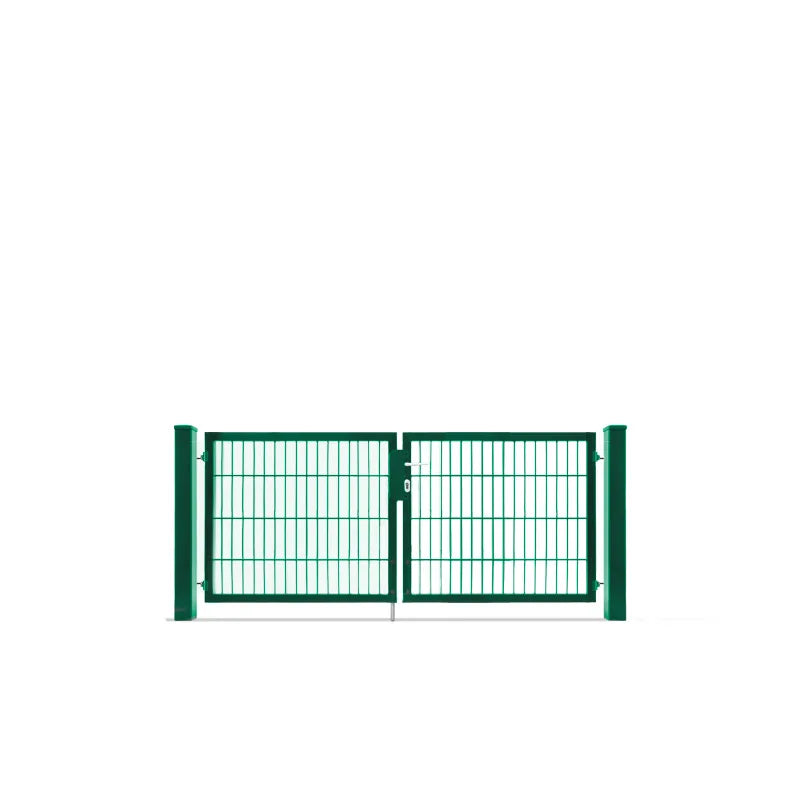 Doppeltor 6/5/6 in Moosgrün RAL 6005, 80 cm hoch, freigestellt