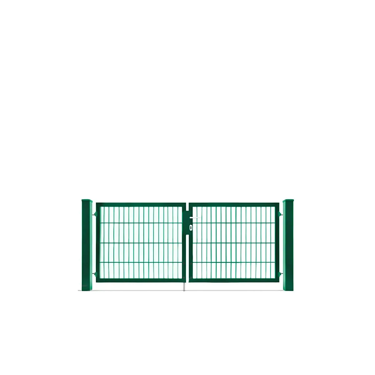 Doppeltor 6/5/6 in Moosgrün RAL 6005, 80 cm hoch, freigestellt