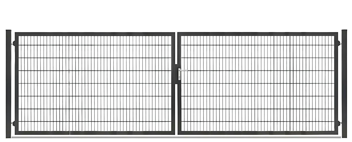 Doppeltor 8/6/8 breite Ausführung in Anthrazit, Torhöhe 160 cm, freigestellt
