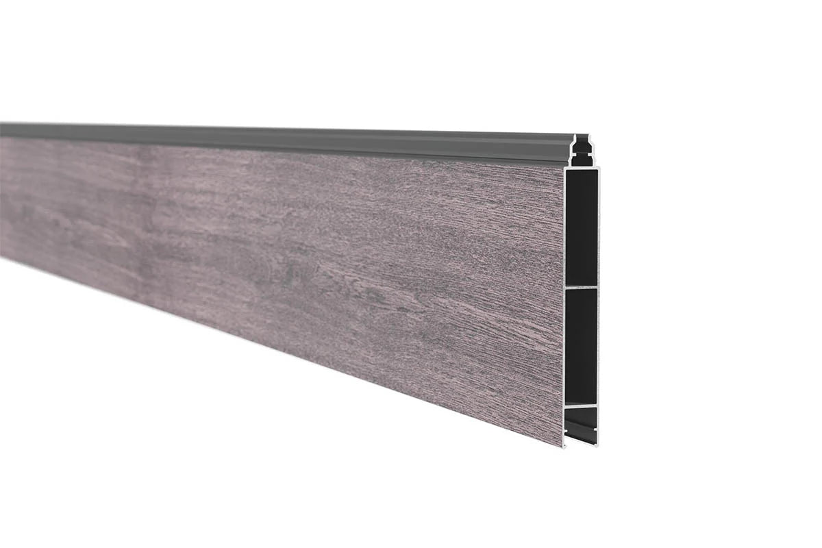 Einzelnes Aluminium-Profil snap 140 in Holzdekor Antique Oak, 1.730 mm lang