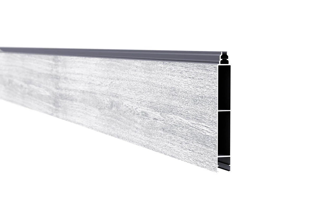 Einzelnes Aluminium-Profil snap 140 in Holzdekor White Oak, 1.730 mm lang