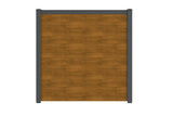 Alu-Zaun snap 140 in Holzoptik Light Oak mit kurzen Alu-Pfosten zum Aufdübeln, freigestellt