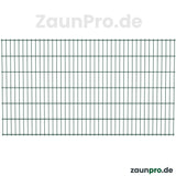 Doppelstabmatte 6/5/6 Moosgrün RAL 6005 – Frontalansicht Zaunfeld 2500 mm, Maschenweite 50×200 mm, feuerverzinkt