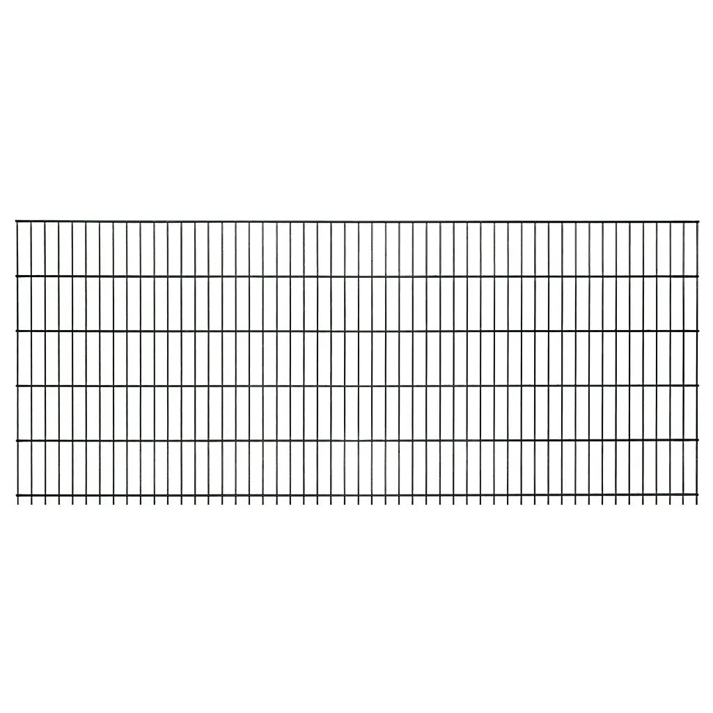 Doppelstabmattenzaun 6/5/6 in Anthrazit RAL 7016, freigestellte Einzelmatte, Breite 251 cm