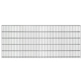 Doppelstabmattenzaun 6/5/6 in Anthrazit RAL 7016, freigestellte Einzelmatte, Breite 251 cm