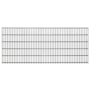 Doppelstabmattenzaun 6/5/6 in Anthrazit RAL 7016, freigestellte Einzelmatte, Breite 251 cm
