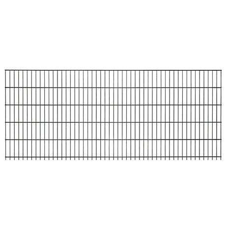 Doppelstabmattenzaun 6/5/6 in Anthrazit RAL 7016, freigestellte Einzelmatte, Breite 251 cm