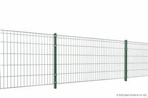 Doppelstabmattenzaun Komplettset 5/4/5 in Anthrazit RAL 7016, freigestellt