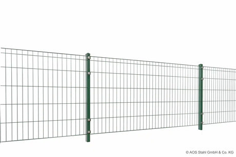 Doppelstabmattenzaun Komplettset 5/4/5 in Anthrazit RAL 7016, freigestellt