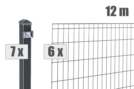 Lieferumfang des Komplettsets 5/4/5 für 12 Meter Zaunlänge
