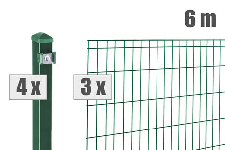 Lieferumfang des Komplettsets 5/4/5 für 6 Meter Zaunlänge