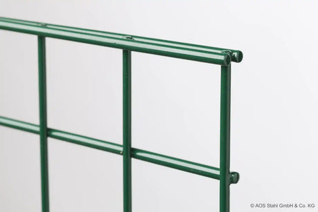 Detail der Drahtstärke 5/4/5 mm am Komplettset in Moosgrün RAL 6005