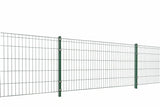 Doppelstabmattenzaun Komplettset 5/4/5 in Moosgrün RAL 6005 mit Zaunpfosten, freigestellt