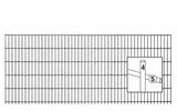 Doppelstabmattenzaun Komplettset 5/4/5 – technische Zeichnung der Doppelstabmatte mit Drahtstärken: 4 mm senkrecht, 2 × 5 mm waagerecht