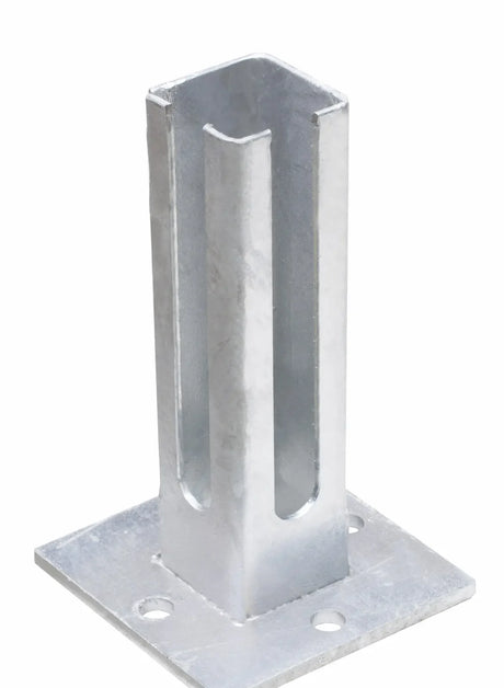 Fussplatte Eckpfosten 60 x 60 mm feuerverzinkt fuer Doppelstabmattenzaun