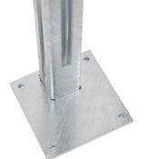 Fussplatte Torpfosten 80 x 80 mm Bodenplatte mit vier Duebelbohrungen