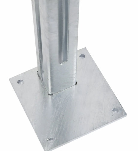 Fussplatte Torpfosten 80 x 80 mm Bodenplatte mit vier Duebelbohrungen