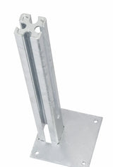 Fussplatte Torpfosten 80 x 80 mm Seitenansicht mit Verstaerkungsrippe