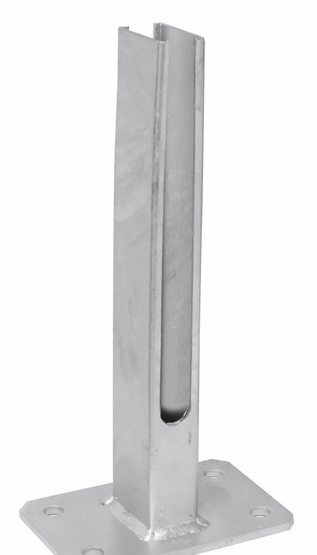 Universal-Fussplatte 150 x 100 x 6 mm feuerverzinkt mit Stutzen 300 mm