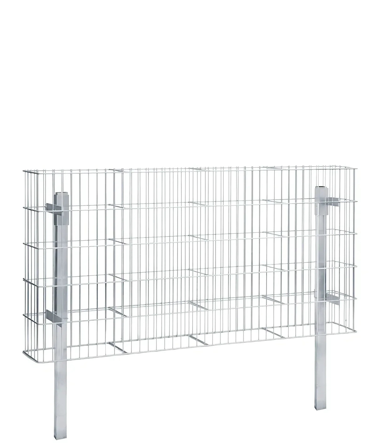 Gabionenkorb JUMBO 2 m breit, 101 cm hoch, feuerverzinkt, mit zwei Pfosten, freigestellt
