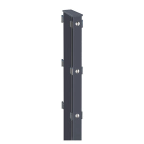 Gabionenpfosten 120x40 mm in Anthrazitgrau RAL 7016 mit beidseitigen Abdeckleisten und Kappe, freigestellt