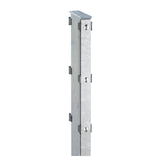 Gabionenpfosten 120x40 mm feuerverzinkt mit beidseitigen Abdeckleisten, Edelstahlschrauben und Aluminiumkappe, freigestellt