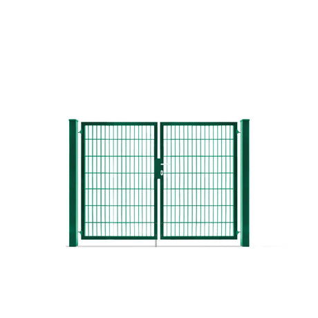 Doppeltor 6/5/6 in Moosgrün RAL 6005, 140 cm hoch, freigestellt