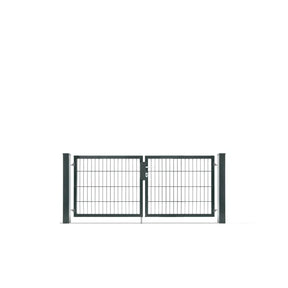 Doppeltor 6/5/6 in Anthrazit RAL 7016, 80 cm hoch, freigestellt