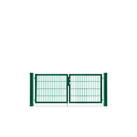 Doppeltor 6/5/6 in Moosgrün RAL 6005, 80 cm hoch, freigestellt