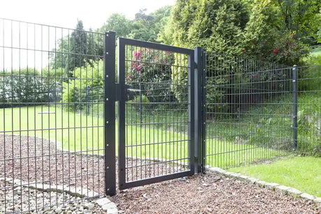 Gartentor 8/6/8 mit Hermo-Schlosskasten, Anthrazit, als Gartenzaun