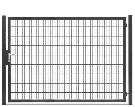 Gartentor 8/6/8 breite Ausführung in Anthrazit, Torhöhe 180 cm, freigestellt