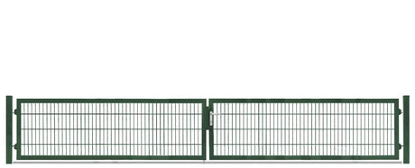 Doppeltor 8/6/8 breite Ausführung in Moosgrün RAL 6005, freigestellt