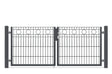 Zweiflügeliges Gartentor Rom mit Kreisornamenten in Anthrazit RAL 7016, lichte Weite 200 cm, Torhöhe 83 cm, freigestellt