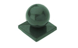 Pfostenkappe mit Kugel 60 x 60 mm aus Aluminium in Moosgrün RAL 6005