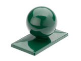 Pfostenkappe mit Kugel 60 x 40 mm Aluminium Moosgruen RAL 6005