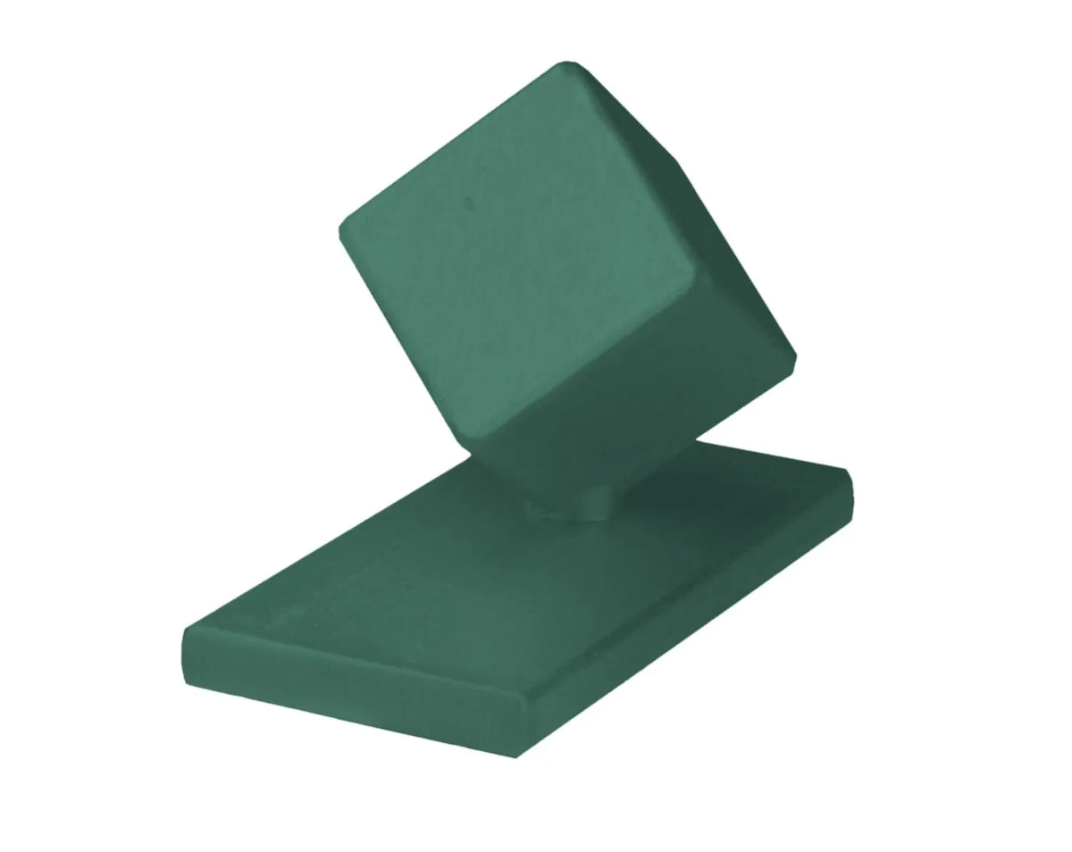 Pfostenkappe mit Wuerfel 60 x 40 mm Aluminium Moosgruen RAL 6005