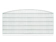 Schmuckzaun Sydney aus Metall mit durchgehendem Oberbogen in Anthrazit RAL 7016, freigestellt, Elementbreite 251 cm