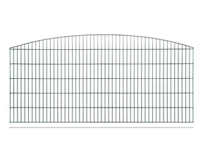 Schmuckzaun Sydney aus Metall mit durchgehendem Oberbogen in Anthrazit RAL 7016, freigestellt, Elementbreite 251 cm
