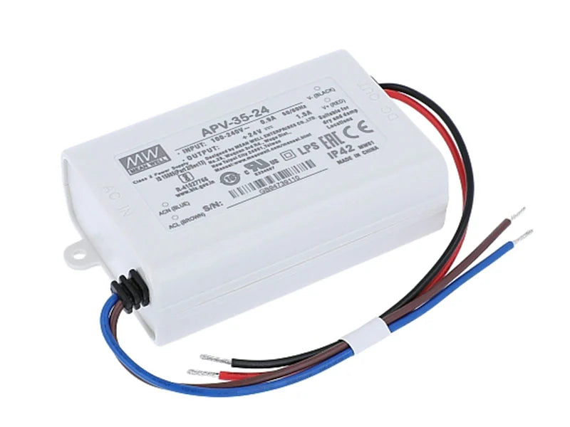 Trafo 35 W, 24 V, mit offenen Anschlusskabeln für die LED-Zaunbeleuchtung