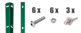 Zaunanschluss-Set 103 cm Moosgruen RAL 6005 Lieferumfang mit Winkellochleisten, Schrauben und Duebeln
