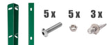 Zaunanschluss-Set 83 cm Moosgruen RAL 6005 Lieferumfang mit Winkellochleisten, Schrauben und Duebeln