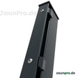 Zaunpfosten mit Abdeckleiste 40×60 mm Anthrazit RAL 7016 – Detailansicht der Abdeckleiste, pulverbeschichtet, zum Einbetonieren