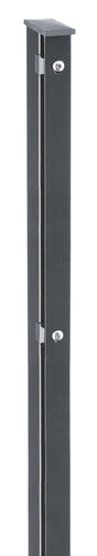 Zaunpfosten für Doppelstabmatten 60x40 mm in Anthrazit RAL 7016, freigestellt mit Abdeckleiste