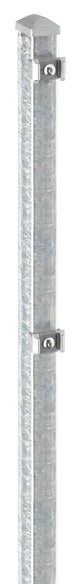 Feuerverzinkter Zaunpfosten 60x40 mm mit Edelstahl-Plättchen, freigestellt